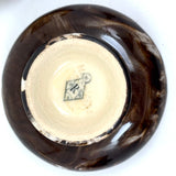 Salt Cellars, Pepper Shaker, Mustard Pot: James Macintyre Pottery "Agateware" Marbled Slipware Set, Staffordshire, c. 1860s