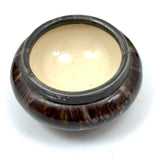 Salt Cellars, Pepper Shaker, Mustard Pot: James Macintyre Pottery "Agateware" Marbled Slipware Set, Staffordshire, c. 1860s