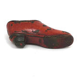 19th C. Red Shoe Lacquered Papier Mache Snuff Box