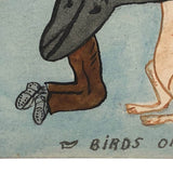 Birds of A Feather! J. Southcombe 1908 British Watercolor Postcard