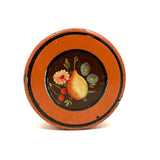 Charming Earlyish 19th Century Hand-painted Papier Mache Snuff Box with Pear and Cherries