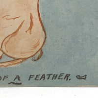 Birds of A Feather! J. Southcombe 1908 British Watercolor Postcard