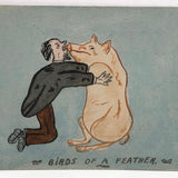 Birds of A Feather! J. Southcombe 1908 British Watercolor Postcard