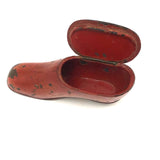 19th C. Red Shoe Lacquered Papier Mache Snuff Box