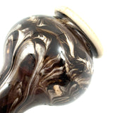 Salt Cellars, Pepper Shaker, Mustard Pot: James Macintyre Pottery "Agateware" Marbled Slipware Set, Staffordshire, c. 1860s