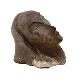 Stylized Modernist Slip Glazed Clay Head of a Woman with Craquelure