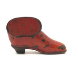 19th C. Red Shoe Lacquered Papier Mache Snuff Box