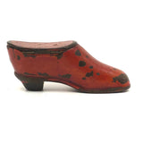 19th C. Red Shoe Lacquered Papier Mache Snuff Box