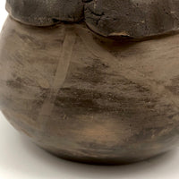 OLD Pueblo Black Pottery Vessel with Unusual Pinched Neck