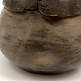 OLD Pueblo Black Pottery Vessel with Unusual Pinched Neck