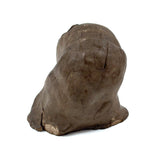 Stylized Modernist Slip Glazed Clay Head of a Woman with Craquelure