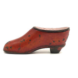 19th C. Red Shoe Lacquered Papier Mache Snuff Box