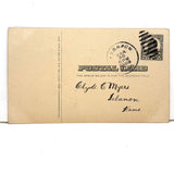 Ladies in Hats and Men with Large Ears, Fun Pen and Ink 1909 Hand-drawn Postcard