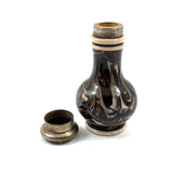 Salt Cellars, Pepper Shaker, Mustard Pot: James Macintyre Pottery "Agateware" Marbled Slipware Set, Staffordshire, c. 1860s