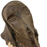 Stylized Modernist Slip Glazed Clay Head of a Woman with Craquelure