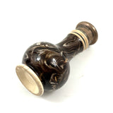 Salt Cellars, Pepper Shaker, Mustard Pot: James Macintyre Pottery "Agateware" Marbled Slipware Set, Staffordshire, c. 1860s