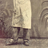 Young Man in Apron and Crown Like Hat, Moody and Poetic Feeling Antique Tintype
