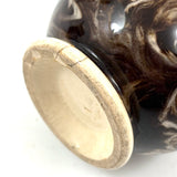 Salt Cellars, Pepper Shaker, Mustard Pot: James Macintyre Pottery "Agateware" Marbled Slipware Set, Staffordshire, c. 1860s
