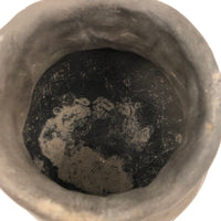 OLD Pueblo Black Pottery Vessel with Unusual Pinched Neck