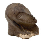Stylized Modernist Slip Glazed Clay Head of a Woman with Craquelure