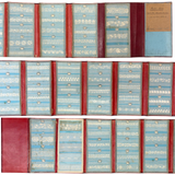 Endlessly Unfolding Red Leather Portfolio of 79 1850s-60s Hand-embroidered Lace Samples