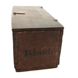 Antique Wire Hinged Box Stenciled with Monogram and Black