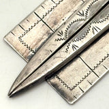 Scarce Hand-Engraved Silver Masonic "Senior Deacons" Folding Square and Compass