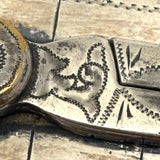 Scarce Hand-Engraved Silver Masonic "Senior Deacons" Folding Square and Compass