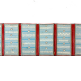 Endlessly Unfolding Red Leather Portfolio of 79 1850s-60s Hand-embroidered Lace Samples