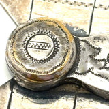 Scarce Hand-Engraved Silver Masonic "Senior Deacons" Folding Square and Compass