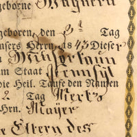 1843 Beautifully Hand-colored Pennsylvania Fraktur Marriage Certificate, Framed
