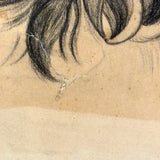 Portrait of a Spaniel "Drawn for Annie Athelia Archer by her Teacher", 19th Century Charcoal in Period Gilded Frame