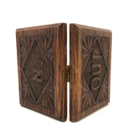 In and Out, Earlyish 20th Century Chip Carved Oak Hinged Desk Sign