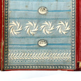 Endlessly Unfolding Red Leather Portfolio of 79 1850s-60s Hand-embroidered Lace Samples