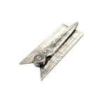 Scarce Hand-Engraved Silver Masonic "Senior Deacons" Folding Square and Compass