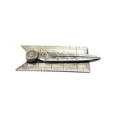Scarce Hand-Engraved Silver Masonic "Senior Deacons" Folding Square and Compass