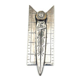 Scarce Hand-Engraved Silver Masonic "Senior Deacons" Folding Square and Compass