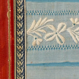 Endlessly Unfolding Red Leather Portfolio of 79 1850s-60s Hand-embroidered Lace Samples