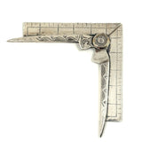 Scarce Hand-Engraved Silver Masonic "Senior Deacons" Folding Square and Compass