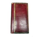 Endlessly Unfolding Red Leather Portfolio of 79 1850s-60s Hand-embroidered Lace Samples