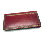 Endlessly Unfolding Red Leather Portfolio of 79 1850s-60s Hand-embroidered Lace Samples