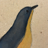 Elsie Zimmerman's Sweet Bird (Blue Flycatcher?) Watercolor, PA, c. 1930s
