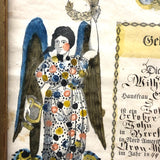 1843 Beautifully Hand-colored Pennsylvania Fraktur Marriage Certificate, Framed