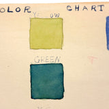 Elsie Zimmerman's Elementary School Watercolor Color Chart, c. 1930s