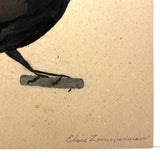 Elsie Zimmerman's Grackle (I believe!), c. 1930s School Watercolor