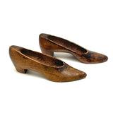 Perfect Old Pair of Carved Wooden Pumps