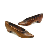 Perfect Old Pair of Carved Wooden Pumps