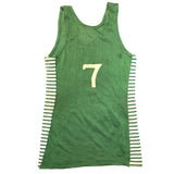 (With A Nod to Jaylen Brown) c. 1930s Green Knit Small Empire Athletic Supply Co. Basketball Jersey with Hand-Sewn No. 7