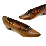 Perfect Old Pair of Carved Wooden Pumps