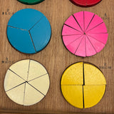 Very Satisfying Shackman Fraction Learner Set, Complete with Spinner, 1960s